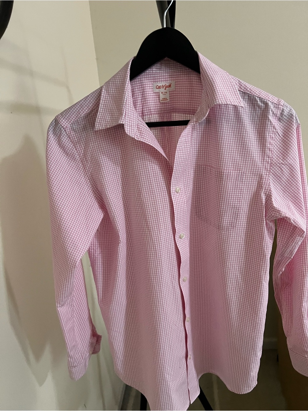 Cat & Jack Pink Check Button-Down Shirt